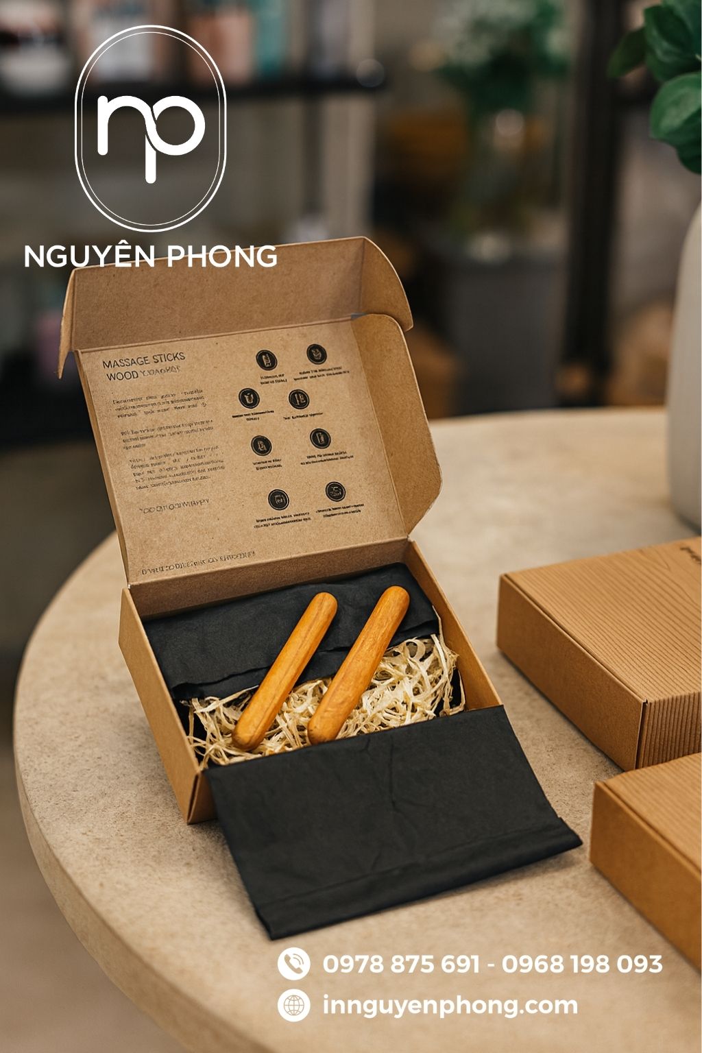 In hộp đựng dụng cụ đánh cảm bồi giấy kraft mềm 